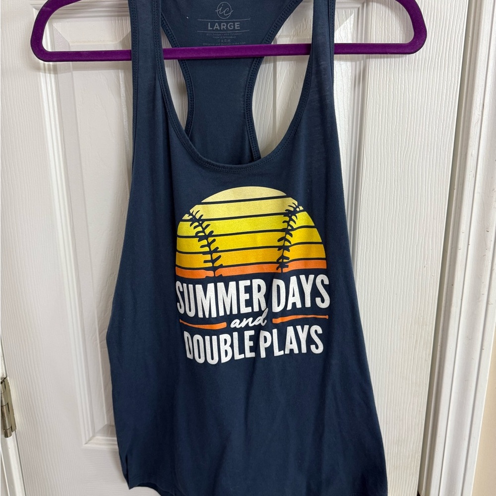 BASEBALL/SOFTBALL Navy Graphic Tank Top